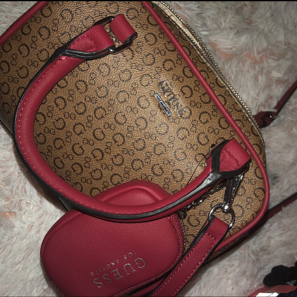 NEW GUESS Crossbody Caryall Maroon Purse